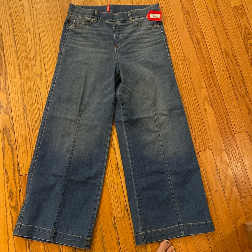 NWT Spanx XLp seamed wide leg jeans 14/16 petite